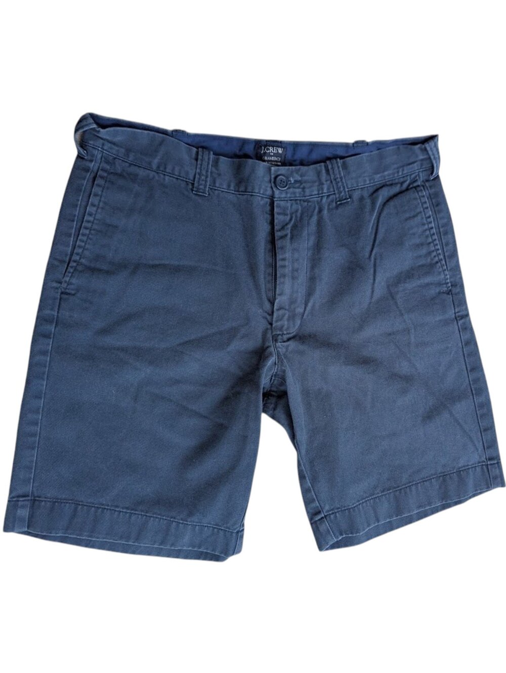 J.Crew Gramercy Mens 32x9 Navy Blue Cotton Chino Shorts Summer 2016 9" Inseam
